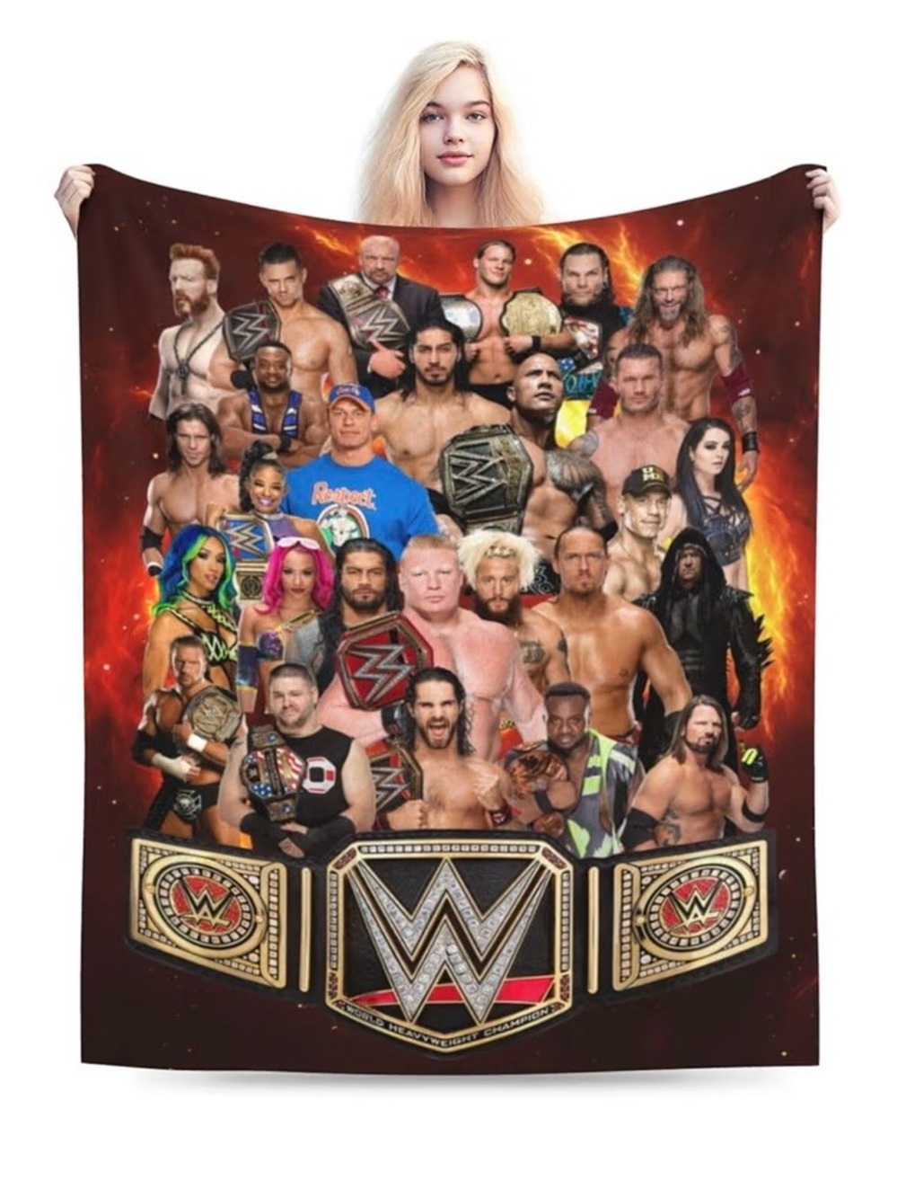 WWE Wrestling Fleece Blanket 60x80” 
New